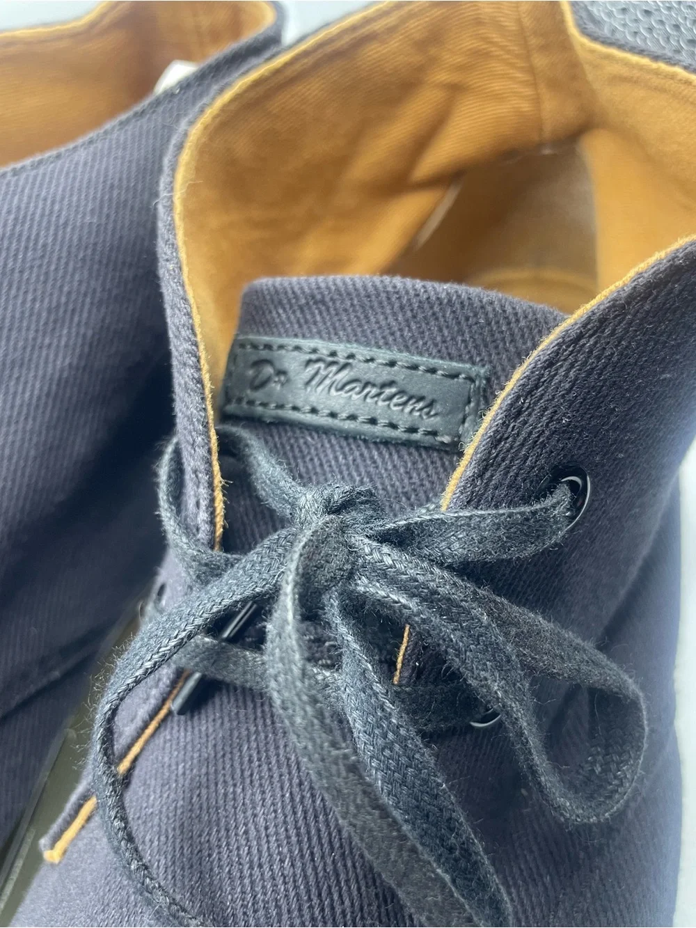 Dr. Martens Black Canvas Chukka Boots with Tan Lining